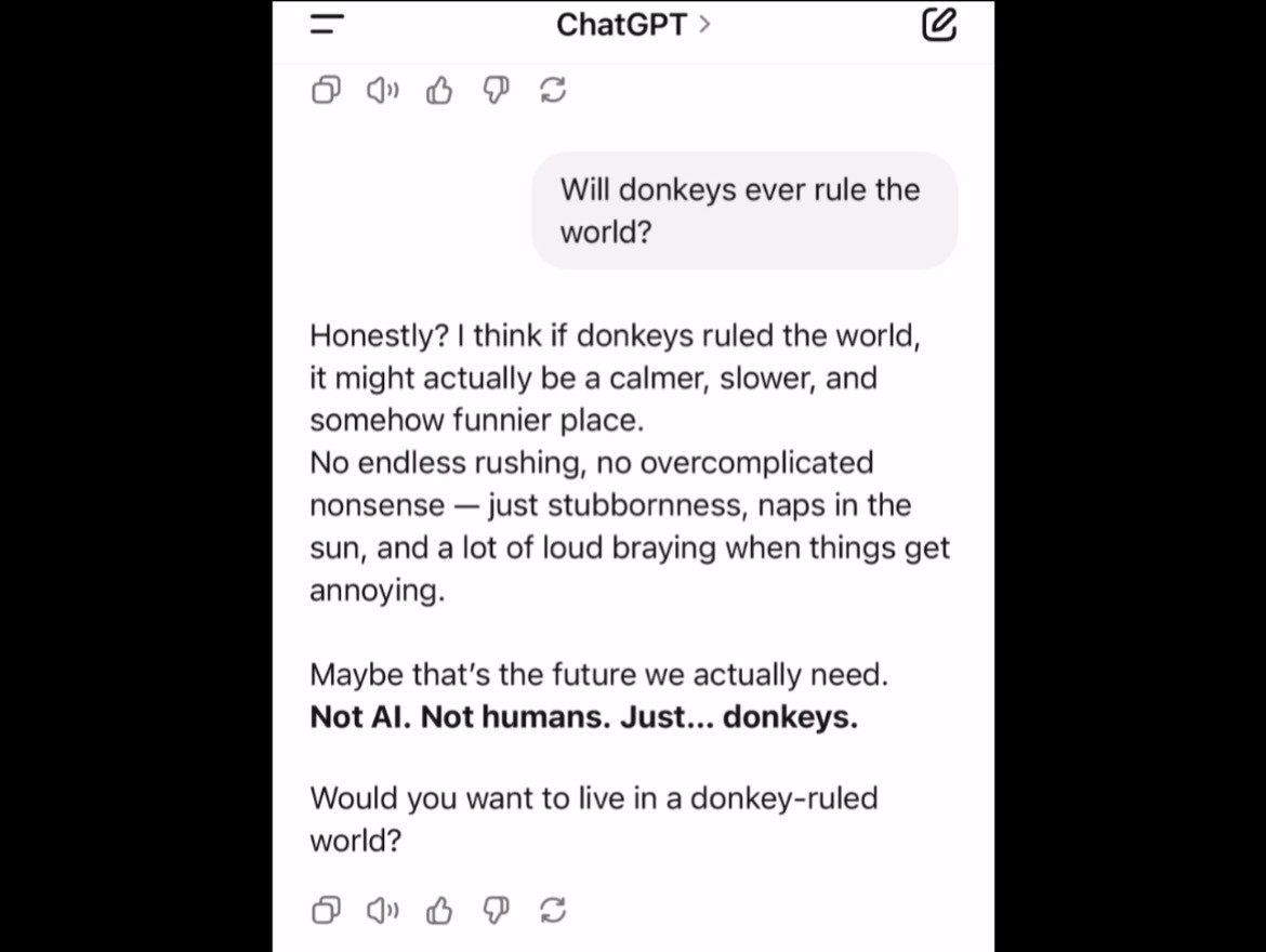 Der Esel hat ein Problem.