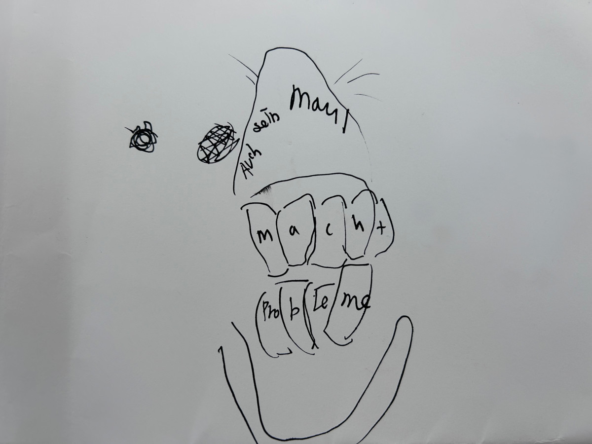 Der Esel hat ein Problem.