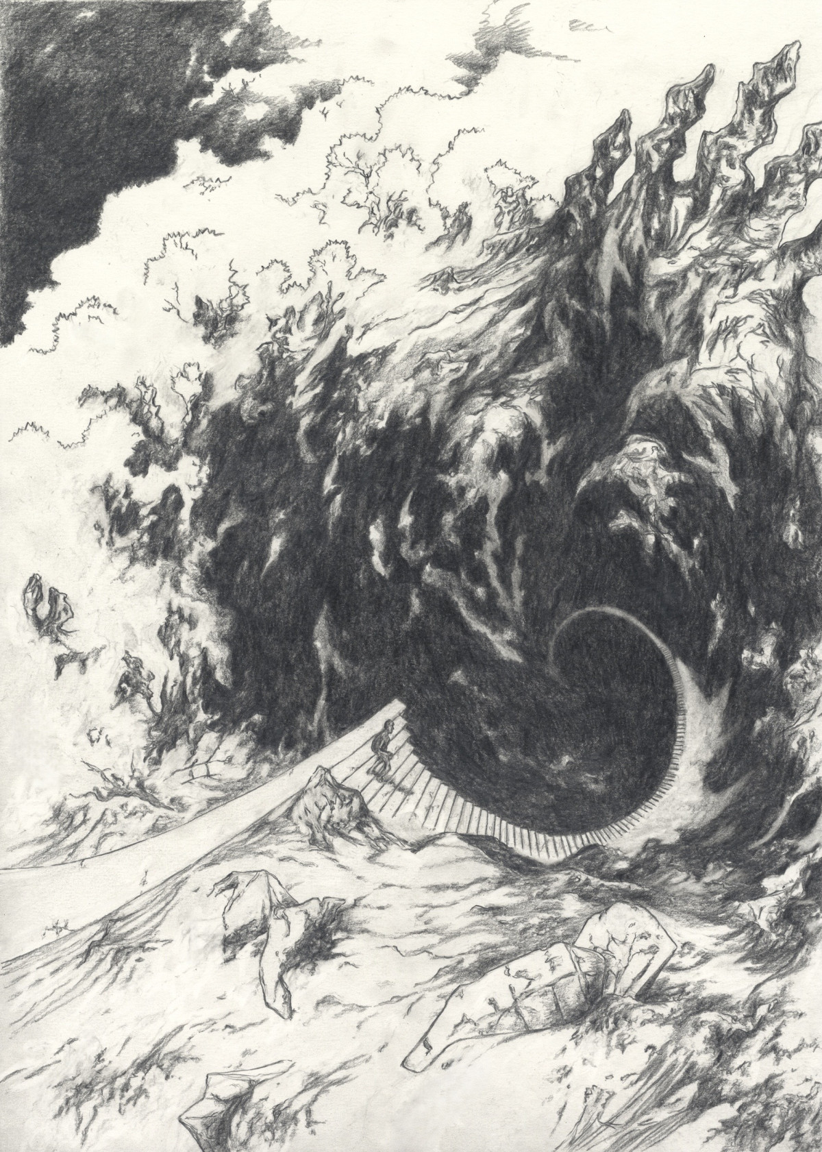 „People of the Pit“ von Abraham Merritt - Buchillustration