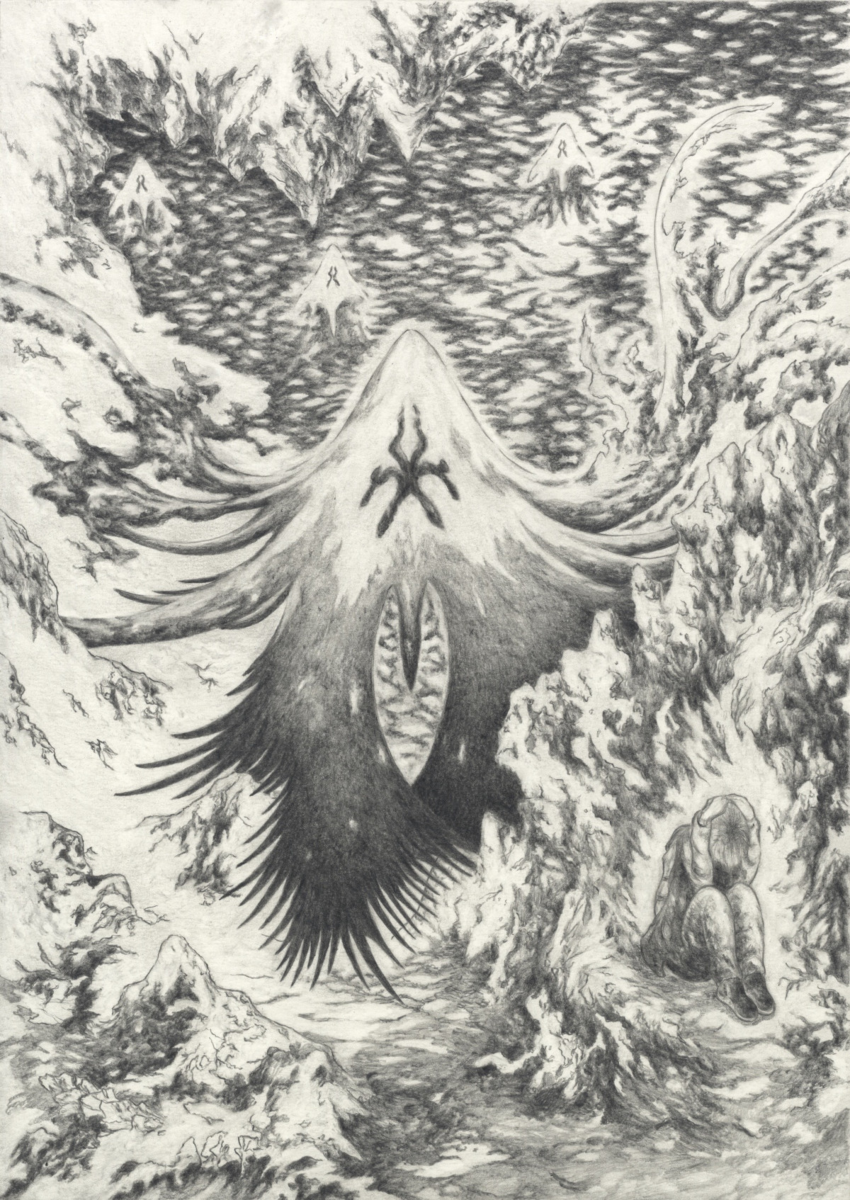 „People of the Pit“ von Abraham Merritt - Buchillustration