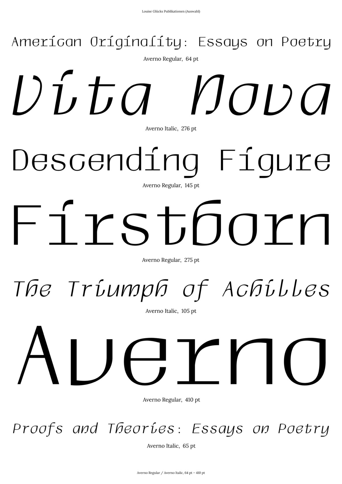 Averno – Eine Schriftgestaltung zu Louise Glück