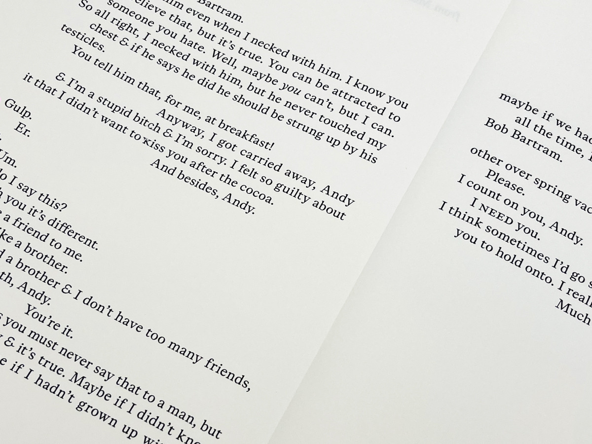 Buchgestaltung und szenische Lesung von A. R. Gurneys Zweipersonenstück Love Letters