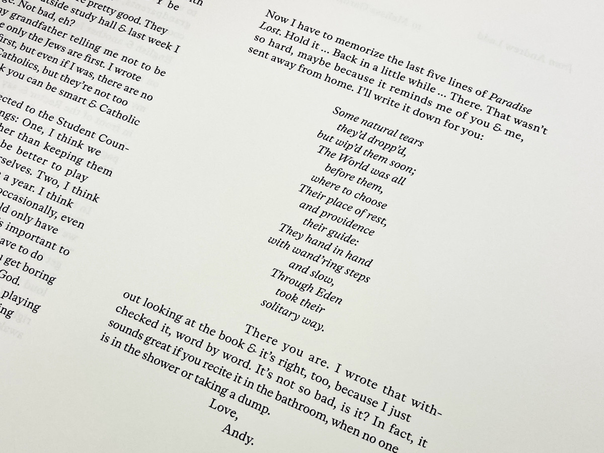 Buchgestaltung und szenische Lesung von A. R. Gurneys Zweipersonenstück Love Letters