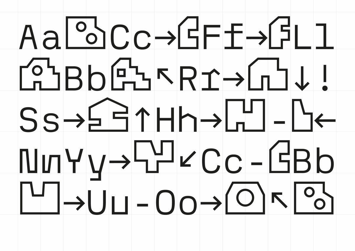 Dächer Mono - BA, Schriftgestaltung